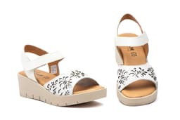 Women's Sandals White Leather Laser JAM ref. 9988