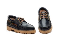 Men's Navy Leather Boat Shoes Riverty ref. RV-1000