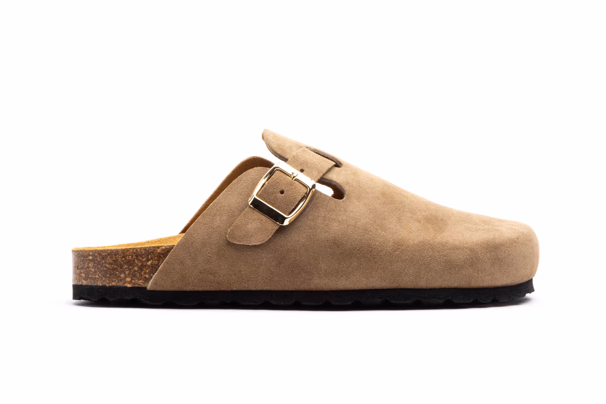 Zueco Piel Taupe Hebilla Biocomfort ref. BC-7379