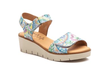 Sandalias Mujer Piel Multi Blanco Alto Estilo ref. AE-1650