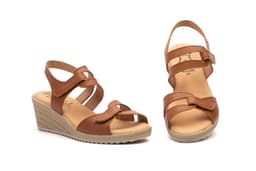 Sandalias Mujer Piel Cuero Alto Estilo ref. AE-3454