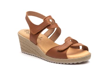 Sandalias Mujer Piel Cuero Alto Estilo ref. AE-3454