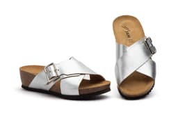 Zuecos Mujer Piel Plata Hebilla JAM ref. ENC-604
