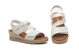 Sandalias Mujer Piel Platino Glace Encantto ref. ENC-46724