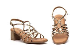 Sandalias Mujer Leopardo Platino Tacón Hebilla Gel Xbonita ref. V-26041-1