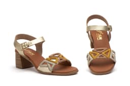 Sandalias Mujer Piel Platino Fantasia Tacón Hebilla JAM ref. SPK-2671
