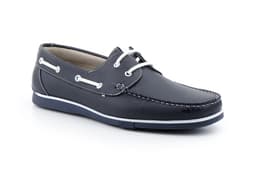 Men's Navy Leather Boat Shoes with Laces Nautic JAM ref. 140n