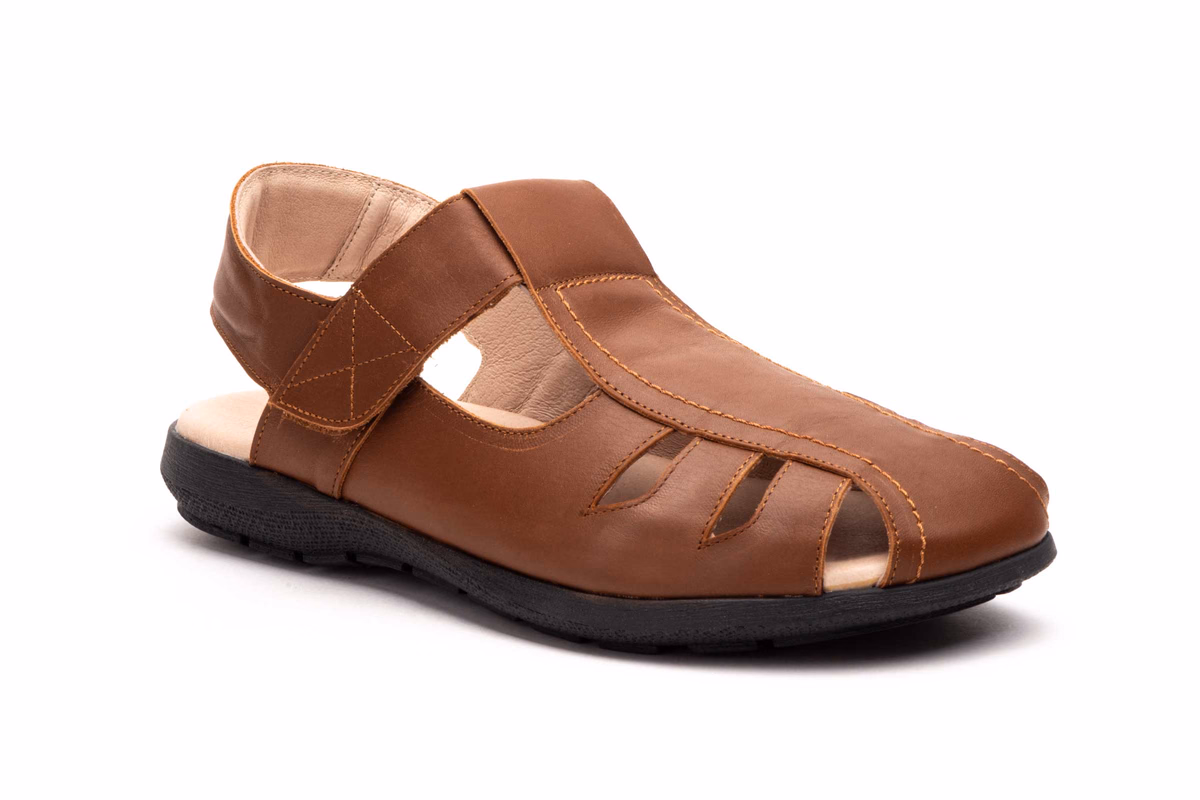 Sandalias Hombre Piel Cuero Cierre Autoadhesivo JAM ref. 1409