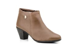 Botines Mujer Piel Taupe Tacón Cremallera Cutillas ref. 417