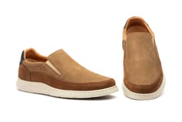 Zapato Casual Hombre Piel Nobuk Taupe Elásticos Route 83 ref. R83-2605