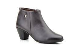 Botines Mujer Piel Marrón Tacón Cremallera Cutillas ref. 417
