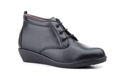 Botín Mujer Piel Negro Cordones Alto Estilo ref. AE-398