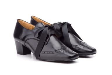 Women's Black Leather Shoes with Bow JAM ref. 5020