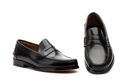 Zapatos Hombre Piel Negro Suela de Cuero Castellanos Ibérico ref. 1003