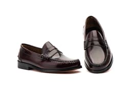 Zapatos Hombre Piel Burdeos Suela de Cuero Castellanos Ibérico ref. 1003