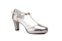 Women's Sandals Gray Leather Buckle Platform Annora ref. 3025
