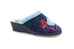 Zapatillas Casa Mujer Paño Marino Tulipanes Ludiher ref. 1045