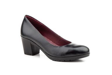 Women's Court Shoes Black Nappa Leather Wide Heel Morxiva ref. MX-923