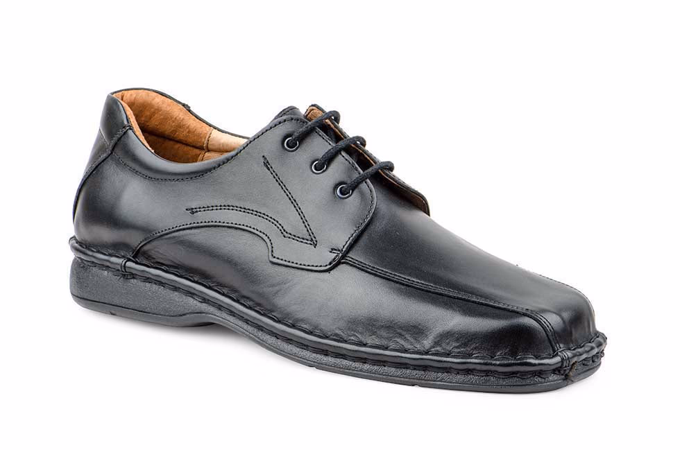 TALLA ESPECIAL Zapatos Hombre Piel Negro Cordones Suela Cosida Cactus ref. 60121 XXL