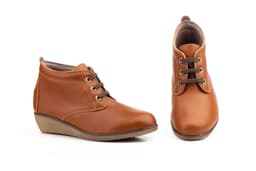 Botín Mujer Piel Cuero Cordones Alto Estilo ref. AE-398