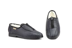 Zapatillas Mujer Naylon Negro Borreguillo Cremallera Carmelo ref. CML-651