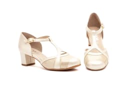 Women's Platinum Leather Shoes Gavi's ref. 7062