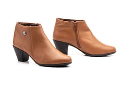 Botines Mujer Piel Cuero Tacón Cremallera Cutillas ref. 417