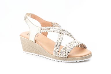 Women's Woven Wedge Sandals Platinum Gold JAM ref. 3326