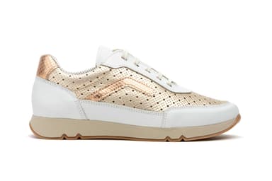 Women's Sports Shoes Platinum White Leather Lace-Up JAM ref. 3163