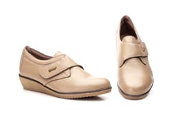 Zapatos Mujer Piel Taupe Velcro Alto Estilo ref. AE-391