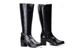 Women's Black Leather High Boots JAM ref. 91175