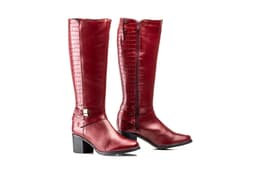 Women's Burgundy Leather High Shaft Boots JAM ref. 91175