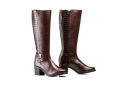 Women's Brown Leather High Shaft Boots JAM ref. 91175