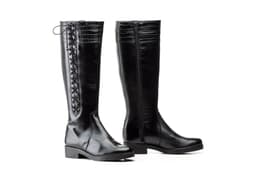 Black Leather Lace-Up Women's Boots JAM ref. 1029