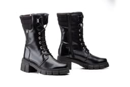 Women's Black Military Leather Boots Ibérico Ibérico ref. 5790