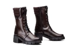 Women's Brown Military Leather Boots Ibérico Ibérico ref. 5790
