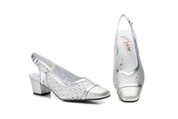 Women's Silver Perforated Leather Heeled Shoes JAM ref. 95215