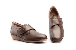 Zapatos Mujer Piel Marrón Velcro Alto Estilo ref. AE-391