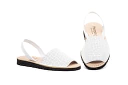 Women's Menorquinas White Leather Menorquinas ref. 7707