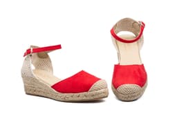Women's Red Wedge Espadrille La Vida Rosa ref. 543203