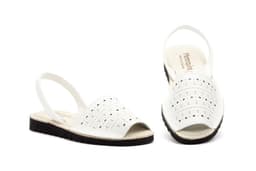 Women's Menorquinas White Leather Laser Menorquinas ref. 7708