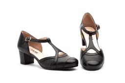 Women's Black Leather Shoes Gavi's ref. GV-7417