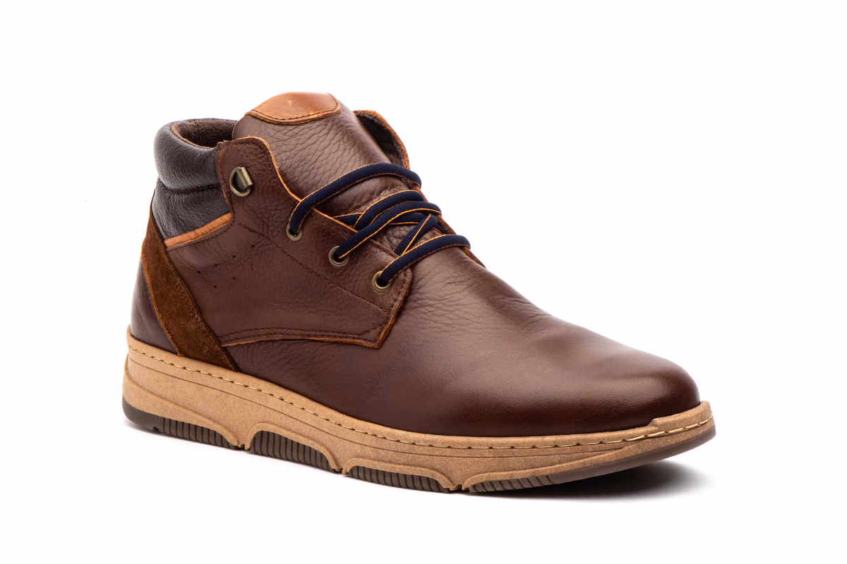 Botín Hombre Piel Marrón Cordones Route 83 Route 83 ref. R83-8430
