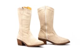 Women's Suede Leather Boots Beige Par y Medio ref. PYM-940