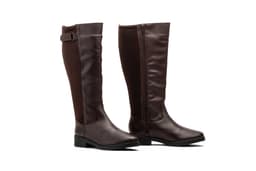 Women's Brown Leather Boots with Elastic JAM ref. 90748