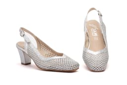 Women's Silver Mid Heel Shoes JAM ref. 5611