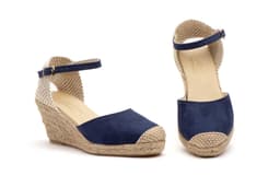 Women's Jute Espadrille Navy Woven Wedge La Vida Rosa ref. 545203