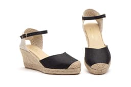 Women's Jute Espadrille Black Glitter La Vida Rosa ref. 545803