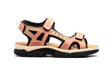 Women's Sandals Leather Teja Taupe Velcro Morxiva ref. 7040