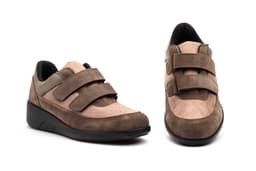Deportivos Mujer Piel Taupe Velcros Cuña BioUp ref. TS-B01